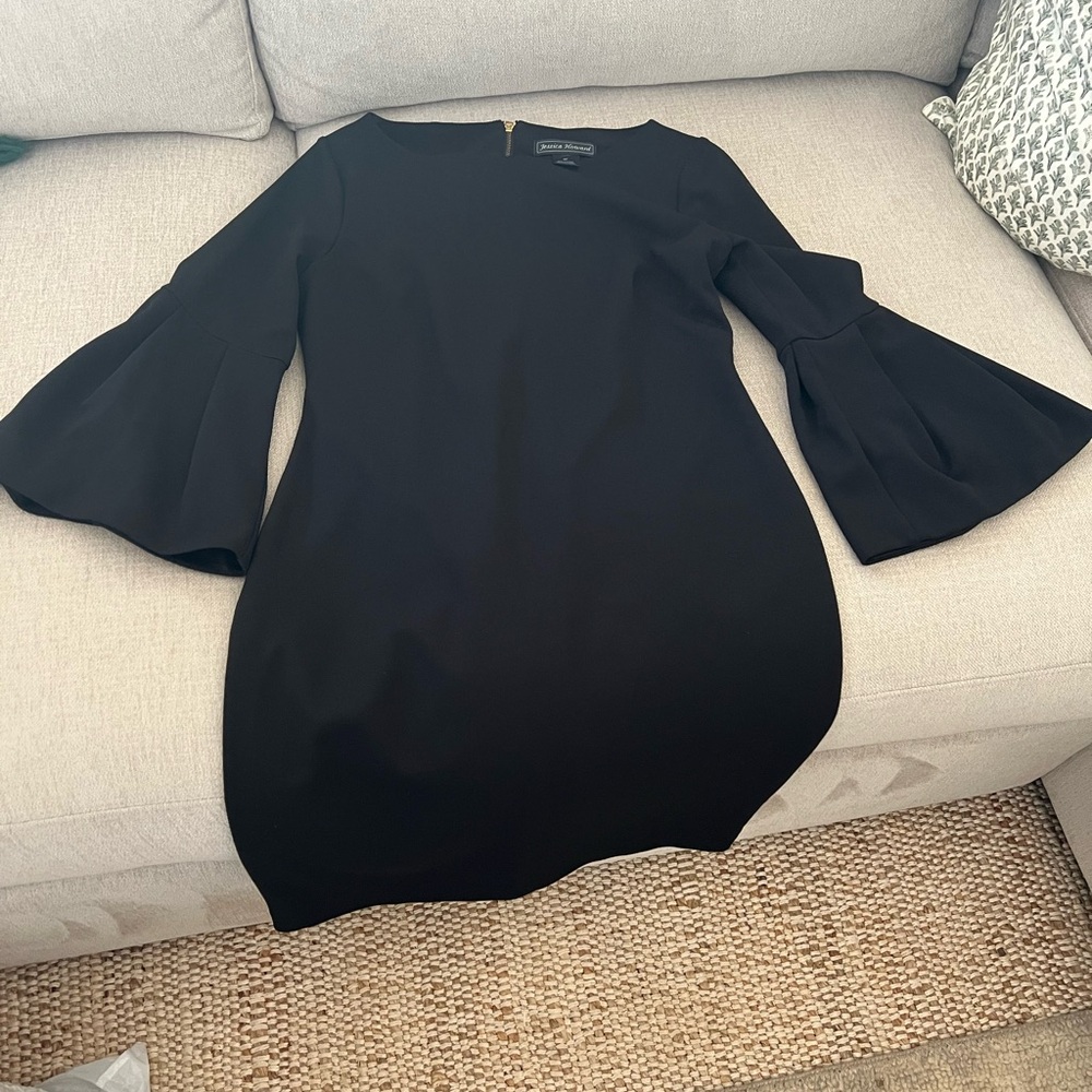Zara Black Long Sleeve Dress with Flared Cuffs
